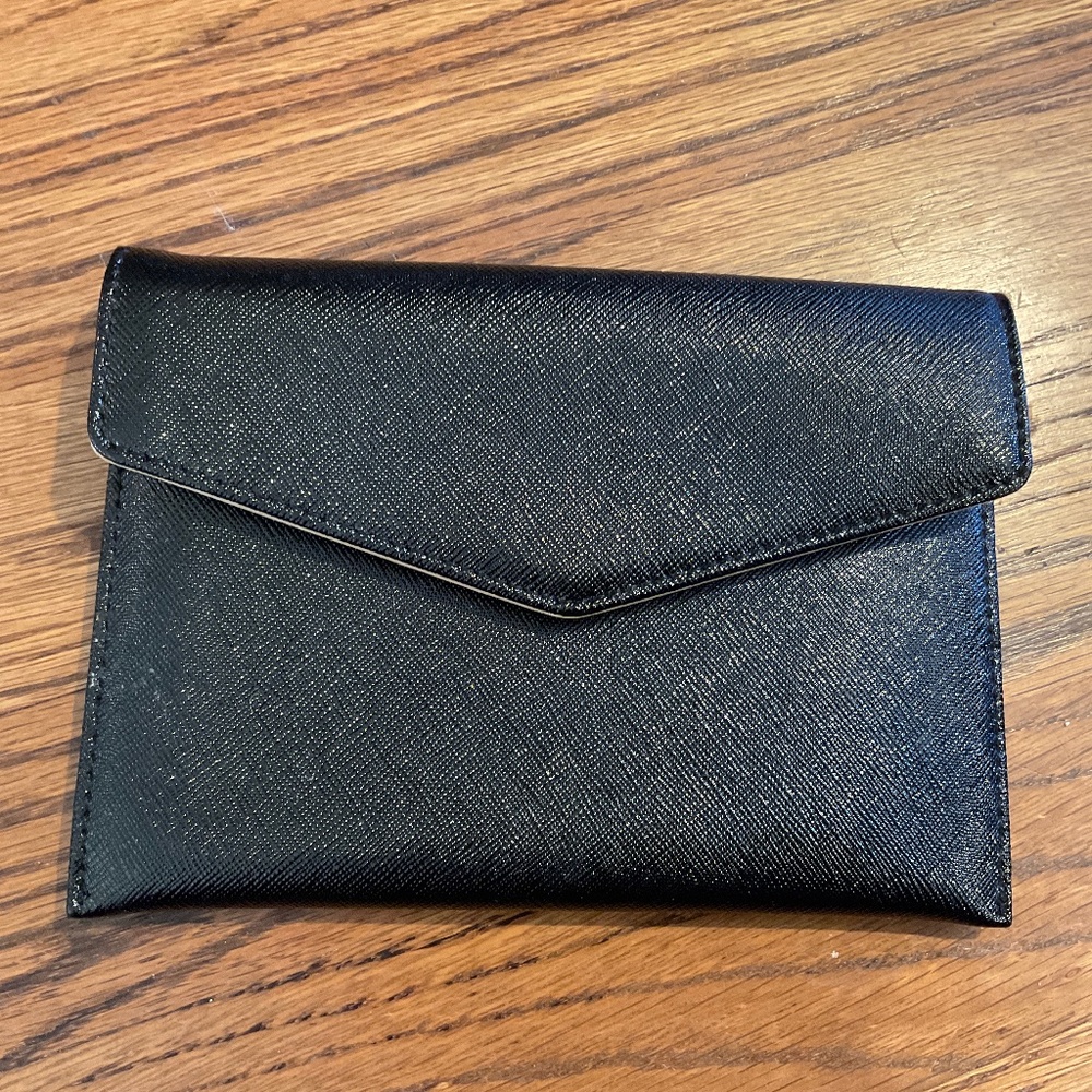 Small black  leather Halogen wallet/purse